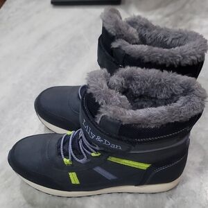 Lily & Dan Kids' Navy and Gray Snow Boots